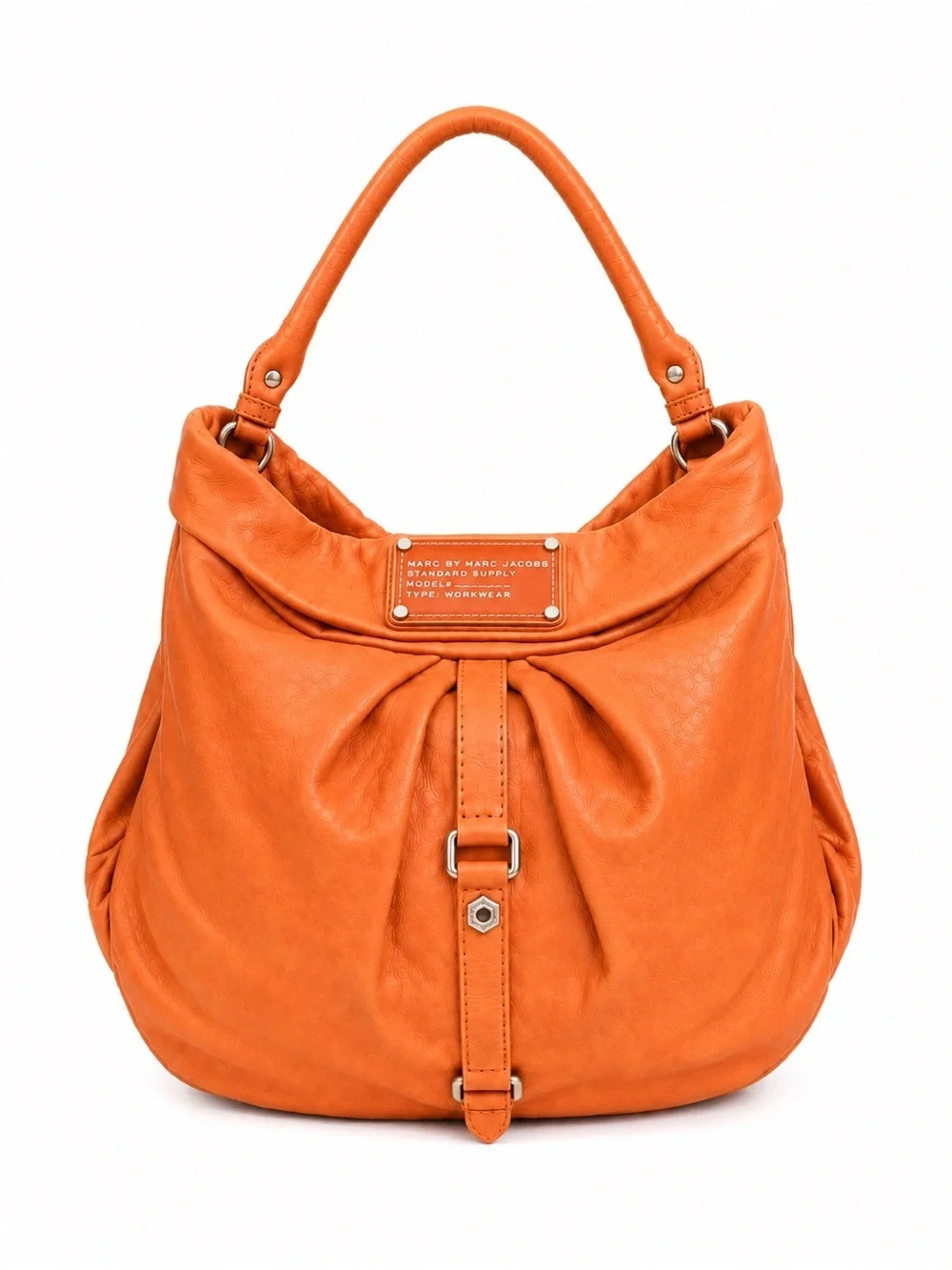 Vintage Y2K Marc Jacobs Orange Leather Slouchy Hobo Shoulder Bag
